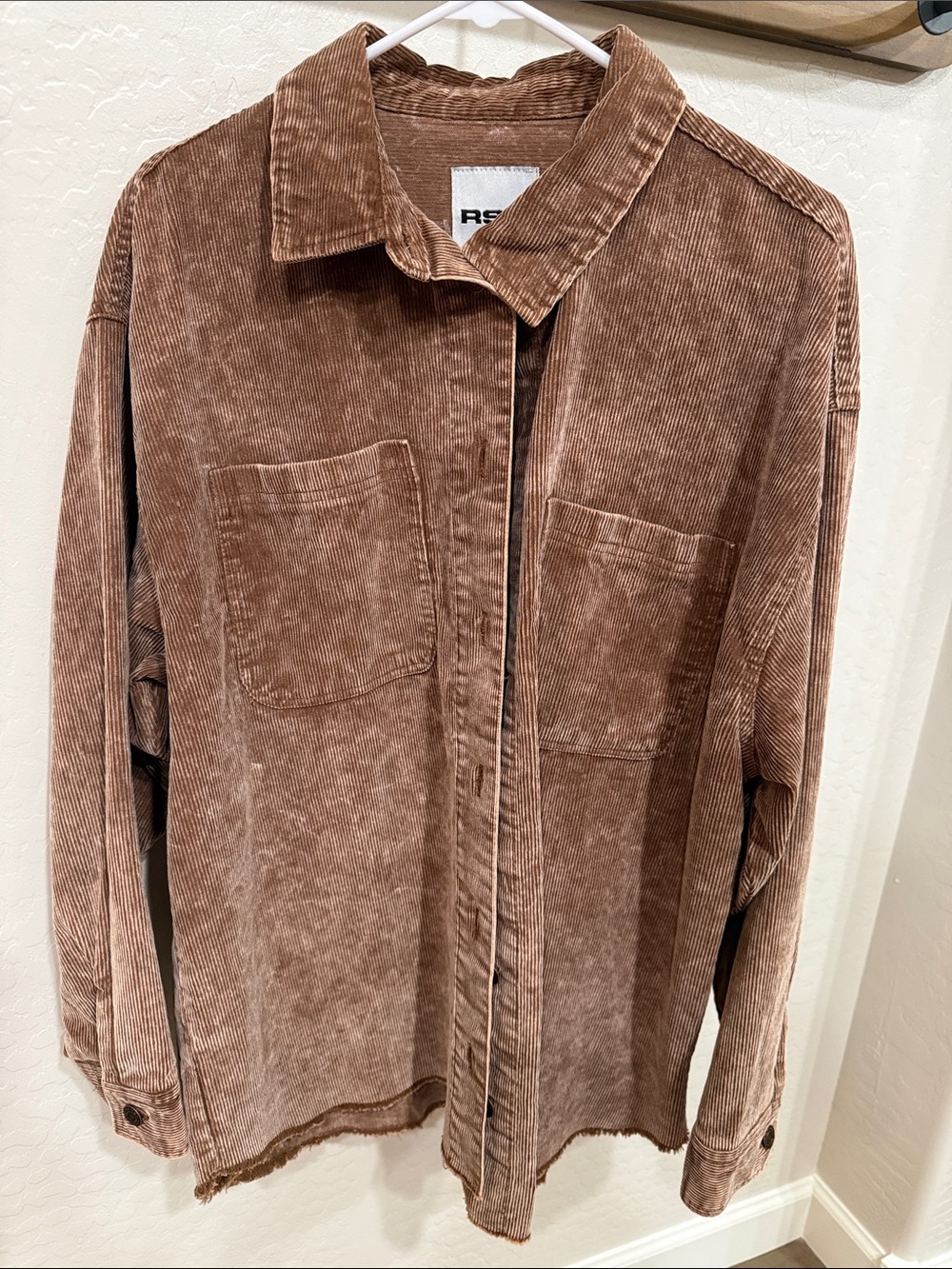 RSQ Corduroy Shirt Jacket in Brown